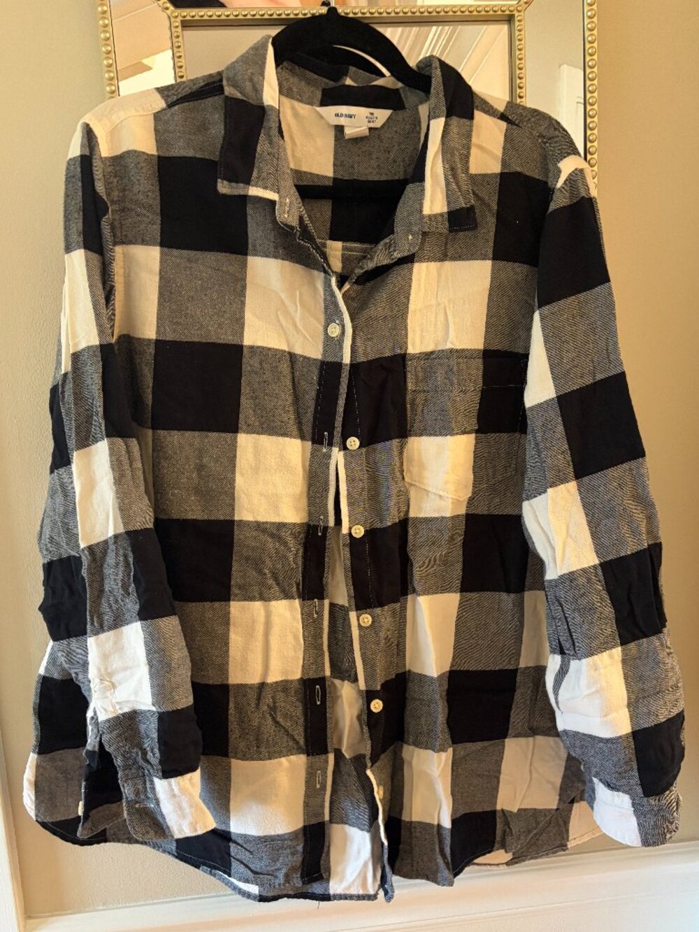 Old Navy Classic Shirt, Black and White, Size XXL